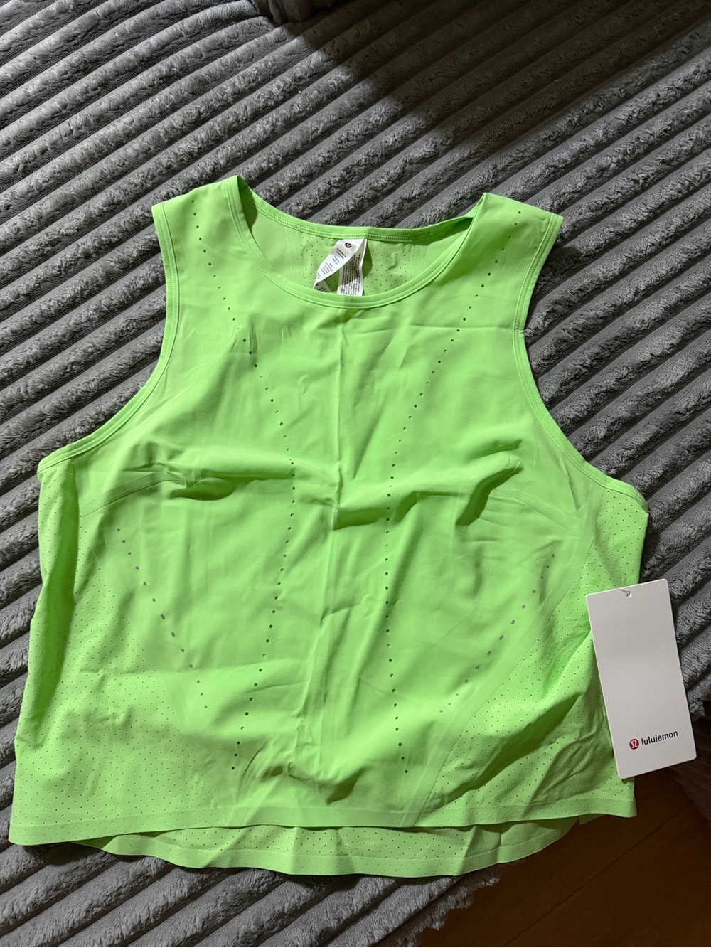 lululemon athletica Women's Bright Lime Perforated Athletic Tank